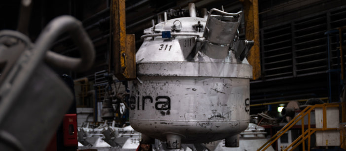 Heavy machinery inside of Speira’s plant in Deizisau during an aluminium production stage.