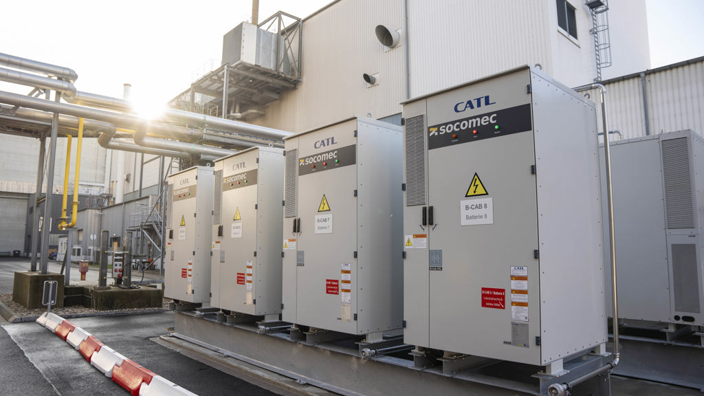 Speiras storskala batterilagringssystem i selskapets anlegg i Grevenbroich.