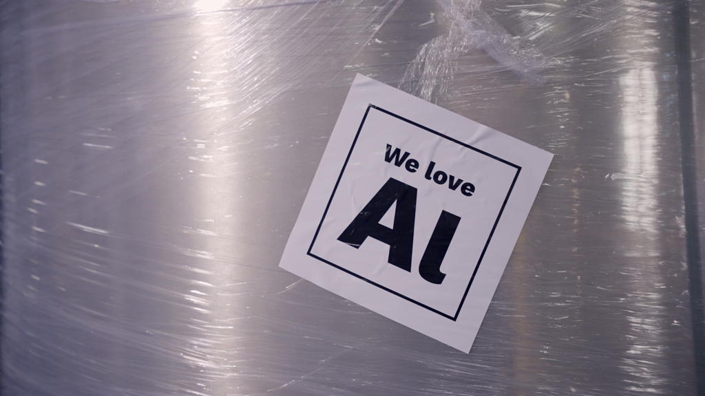 Ein verpackter Aluminium Coil mit einem „We love Aluminium“-Aufkleber auf der Oberfläche.