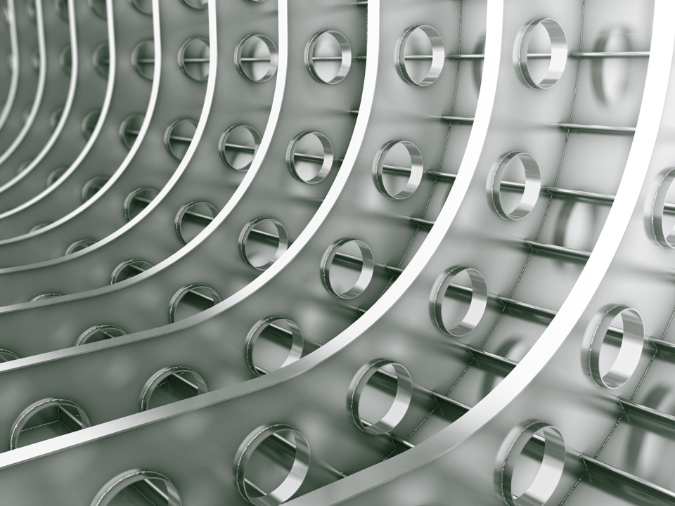 Die inneren Teile einer Aluminiumschale für ein Fahrzeug.