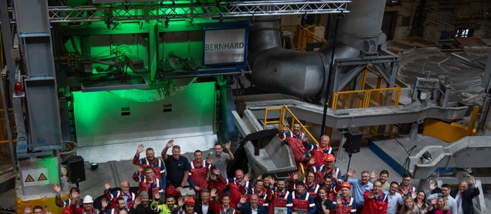 Bernhard gets started: The new recycling furnace at Erftwerk recovers aluminium from even the most contaminated scrap. (c) Speira