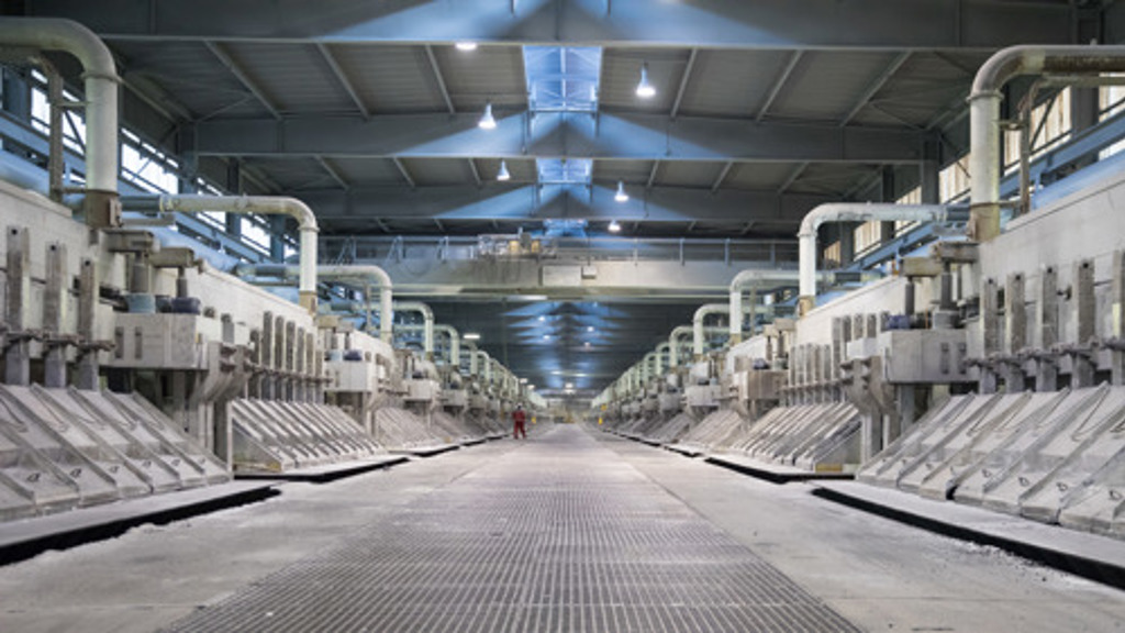 A look inside one of Speira’s plants with ovens aligned left and right.